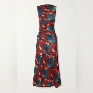 Ulla Johnson Livia Ruched Printed Lyocell-Jersey Midi Dress